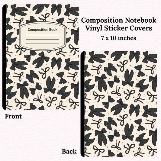 Black Bows Composition Notebook Vinyl Cover