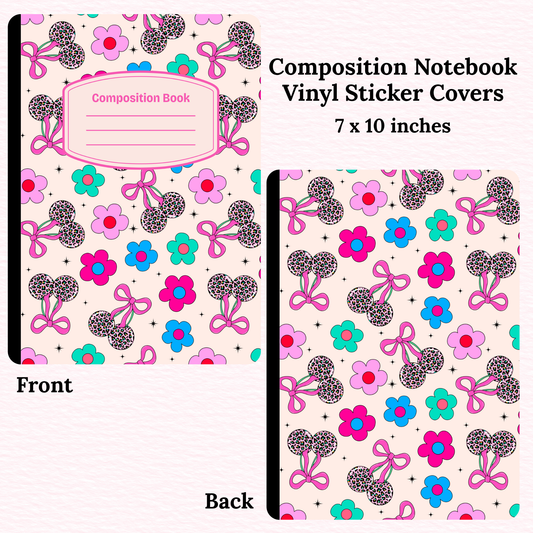 Animal Print Cherries Composition Notebook Vinyl Cover