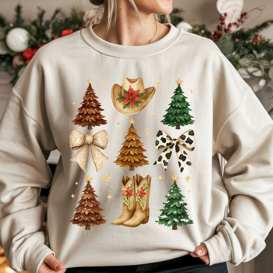 Western Christmas Coquette DTF Print