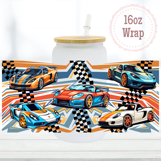 Cars 16oz UVDTF Cup Wrap