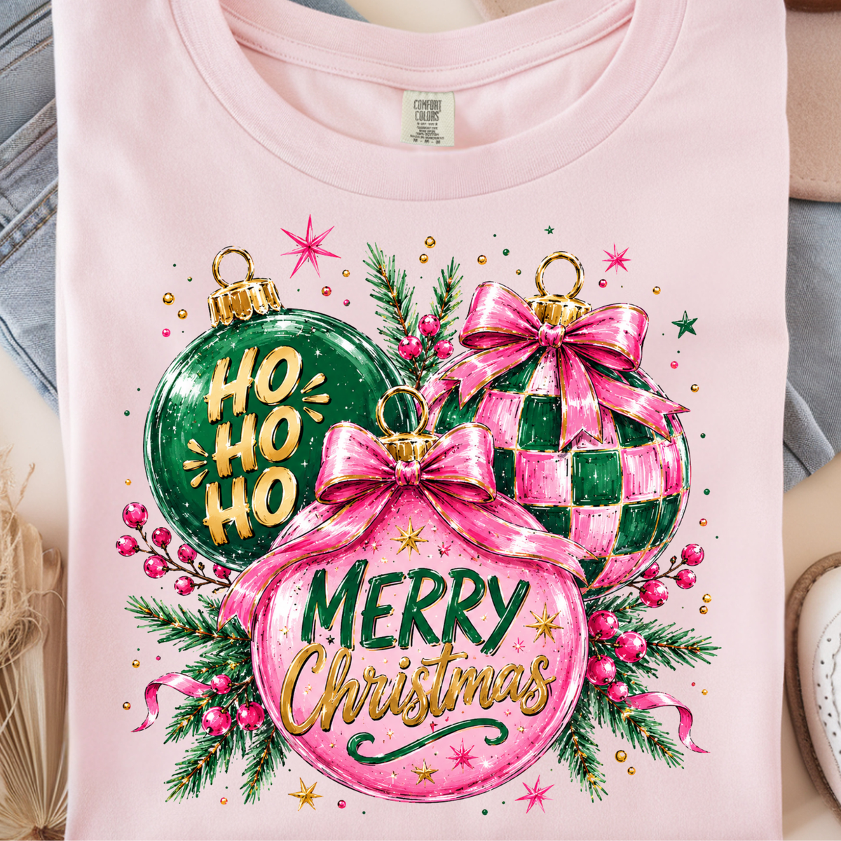 Pink Ornaments DTF Print