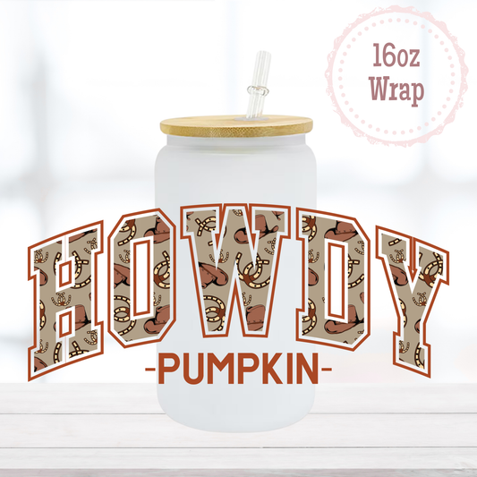 Howdy Pumpkin 16oz UVDTF Cup Wrap
