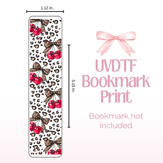 Animal Print Cherries Double Sided Bookmark