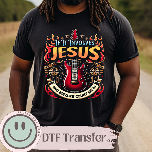 Jesus and Guitars DTF Print