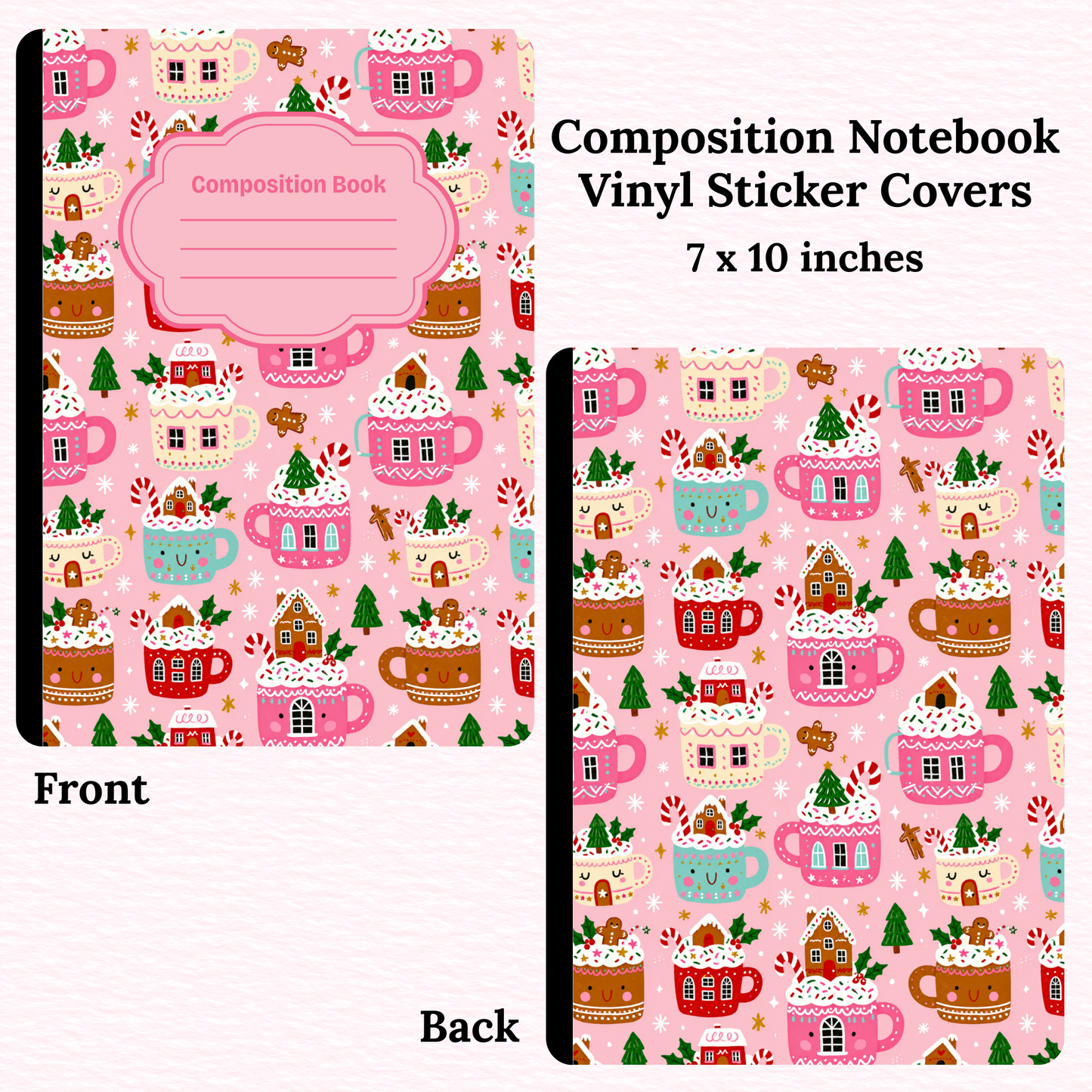 Christmas Cups Composition Notebook Vinyl Cover