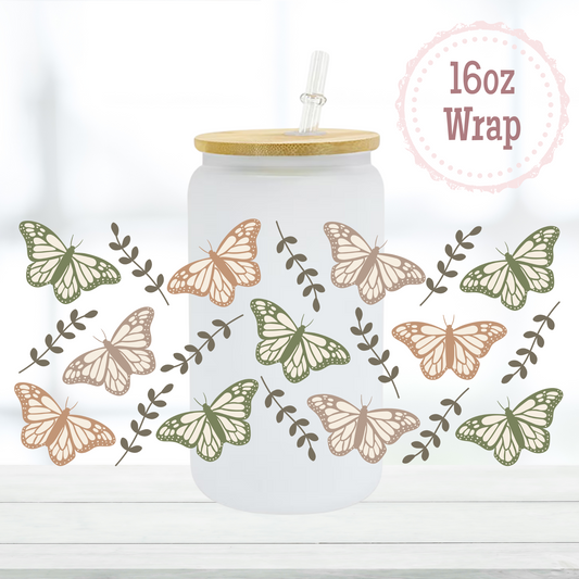 Boho Butterflies 16oz UVDTF Cup Wrap