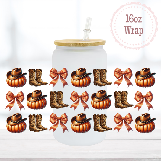 Western Pumpkins 16oz UVDTF Cup Wrap