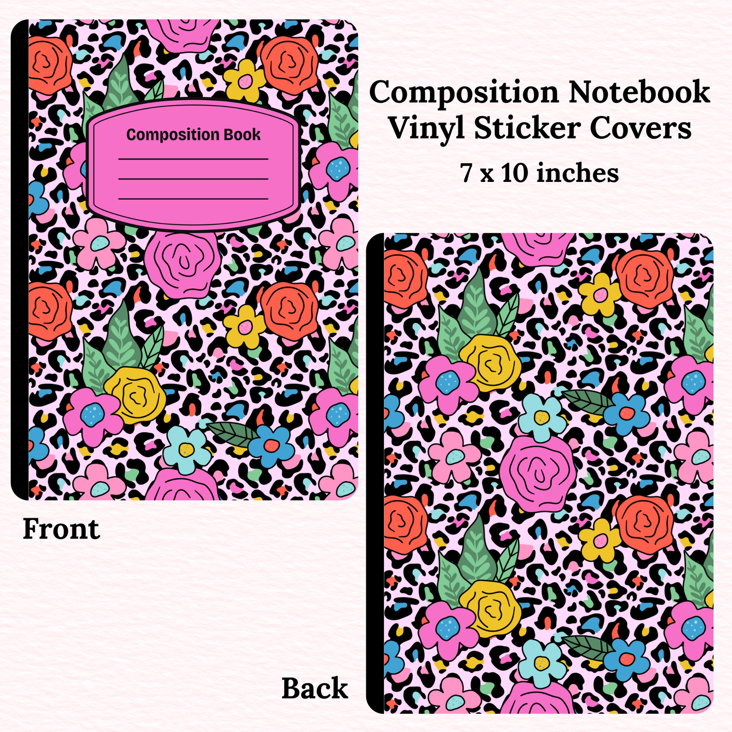 Animal Print Floral Composition Notebook Vinyl Cover