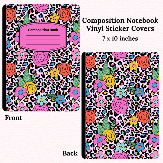 Animal Print Floral Composition Notebook Vinyl Cover
