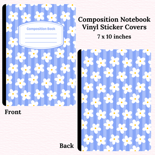 Blue Daisies Composition Notebook Vinyl Cover