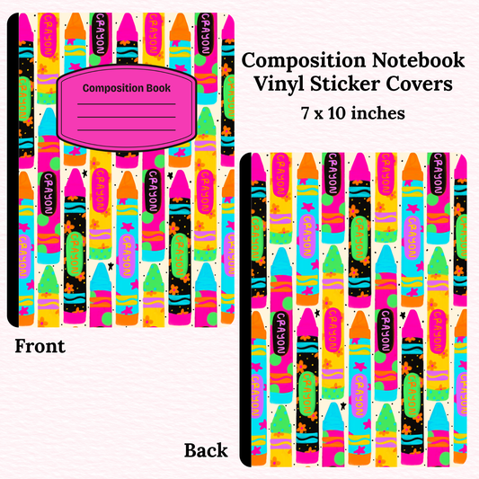 Bright Crayons Composition Notebook Vinyl Cover