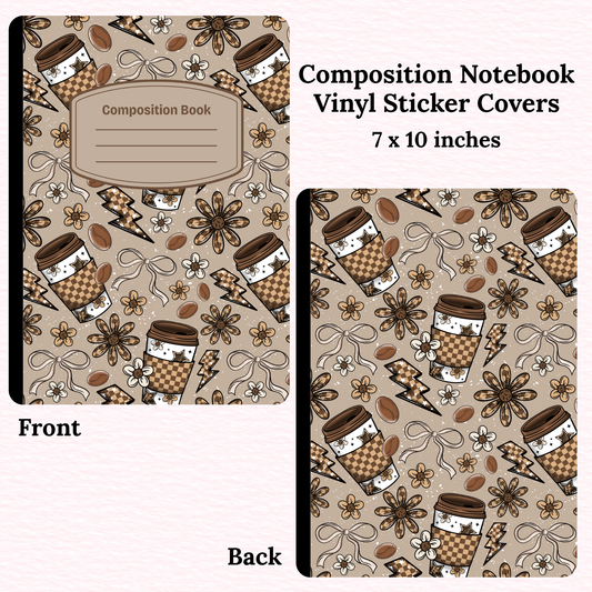 Fall Coffee Composition Notebook Vinyl Cover