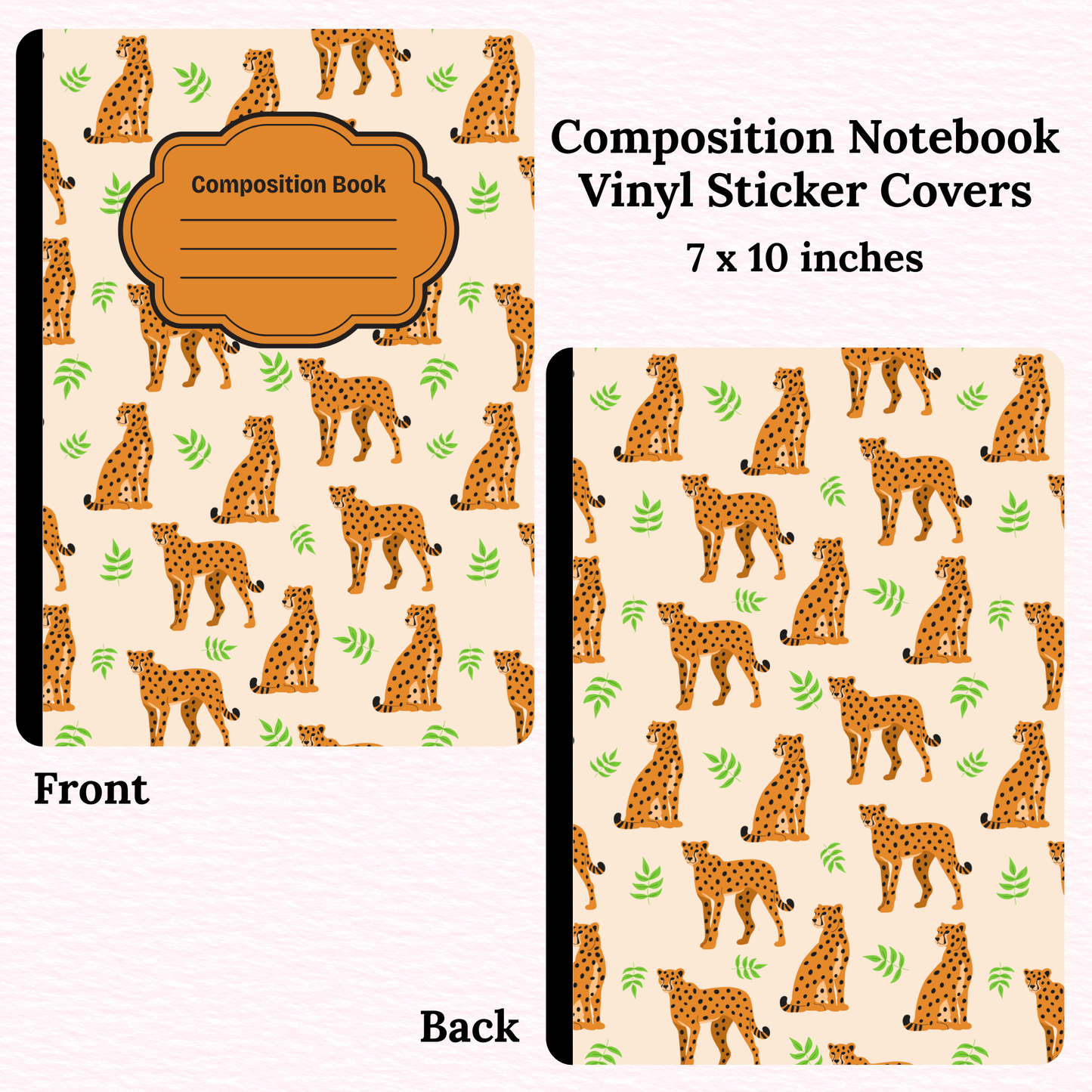 Cheetahs Composition Notebook Vinyl Cover