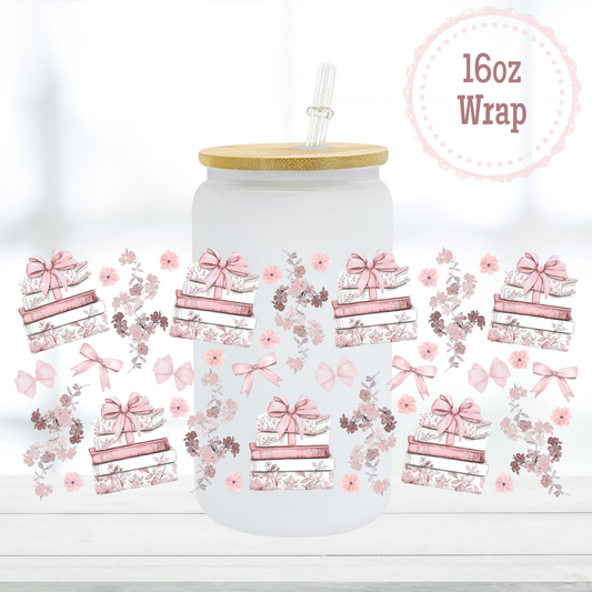 Pink Books 16oz UVDTF Cup Wrap