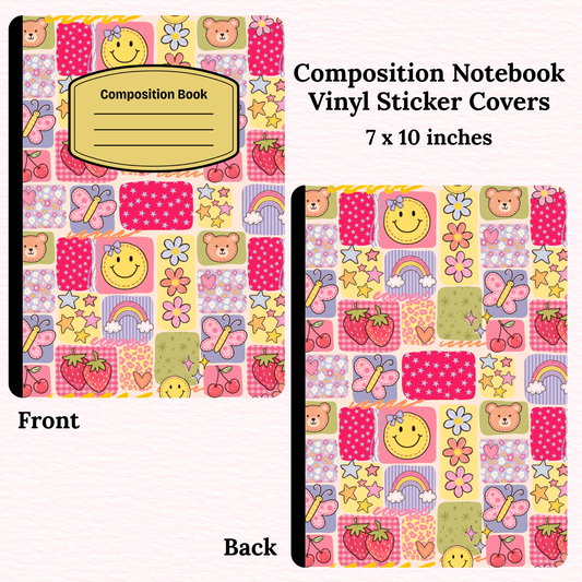 Girly Composition Notebook Vinyl Cover
