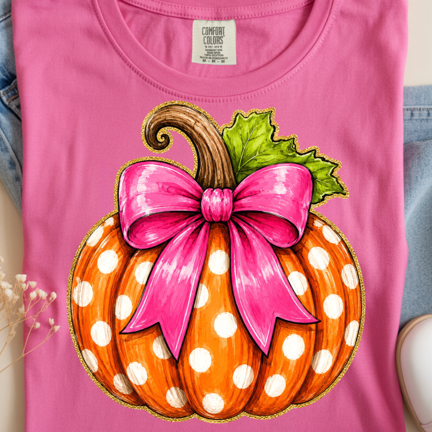 Polkadot Pumpkin DTF Print
