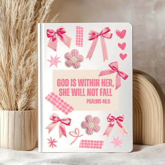 God is Within Her Notebook Decal