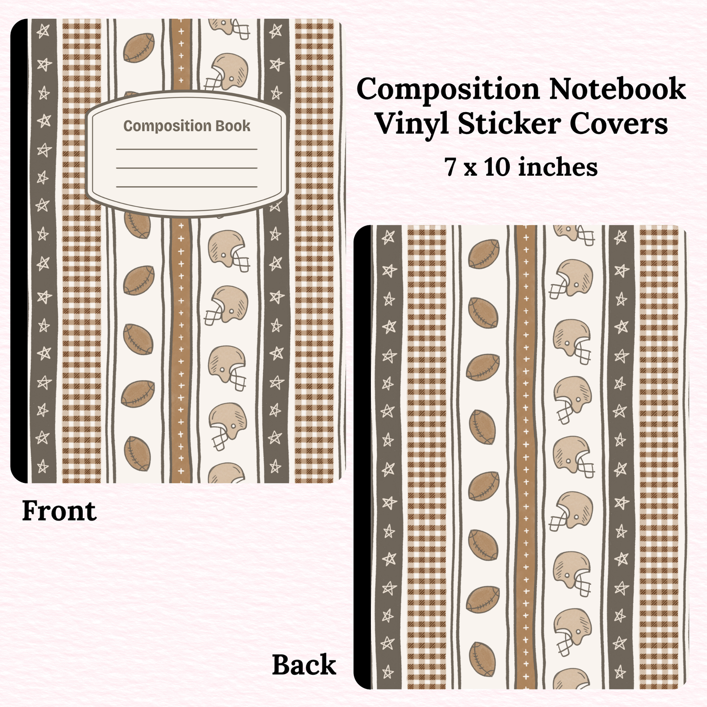 Football Vintage Composition Notebook Vinyl Cover