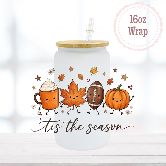 Tis the Season Cute 16oz UVDTF Cup Wrap