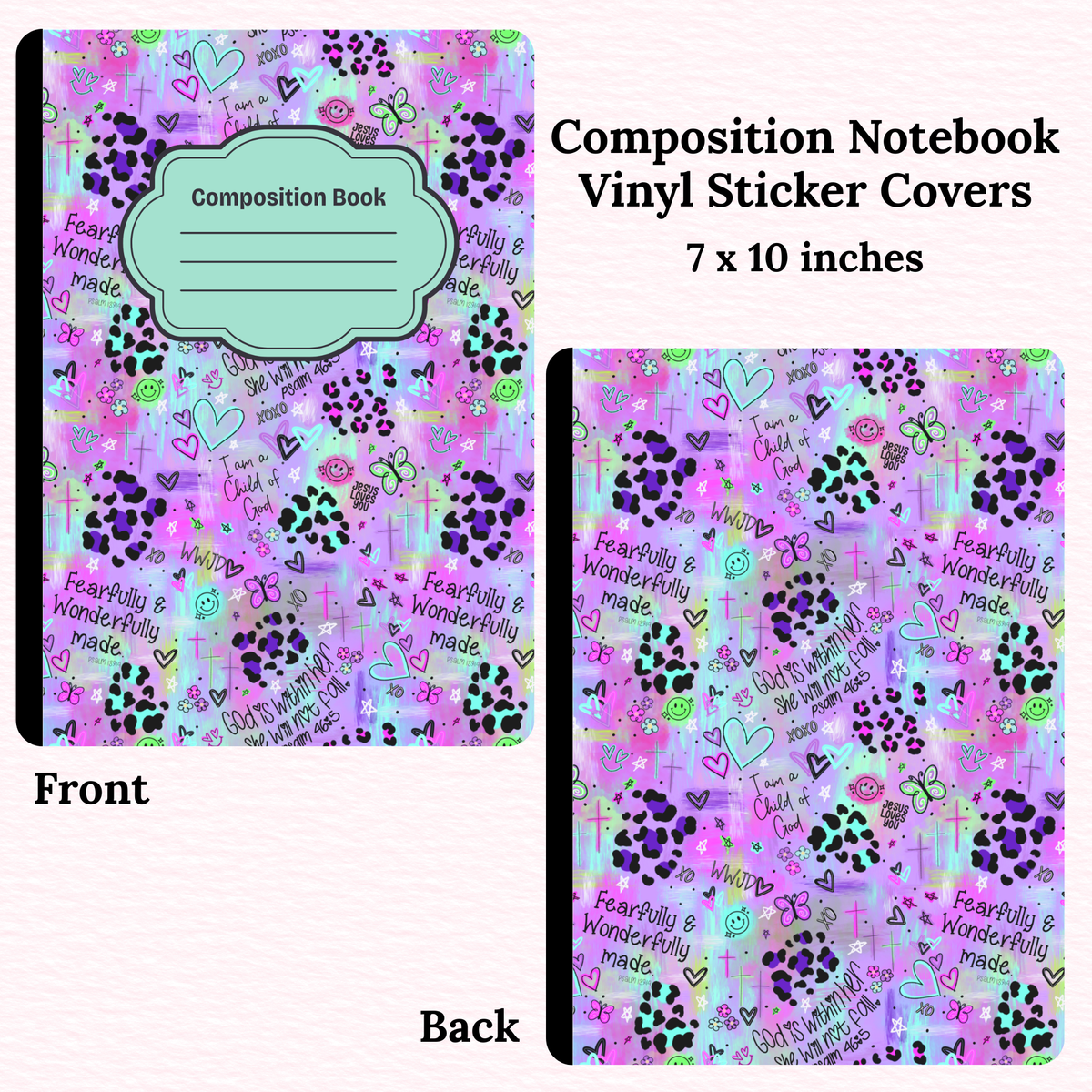 Faith Animal Print Composition Notebook Vinyl Cover