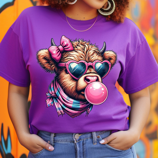 Bubblegum Cow DTF Print