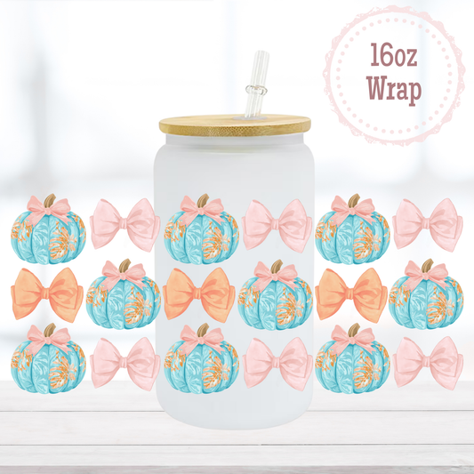 Floral Pumpkins 16oz UVDTF Cup Wrap