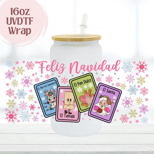 Feliz Navidad Loteria 16oz UVDTF Cup Wrap