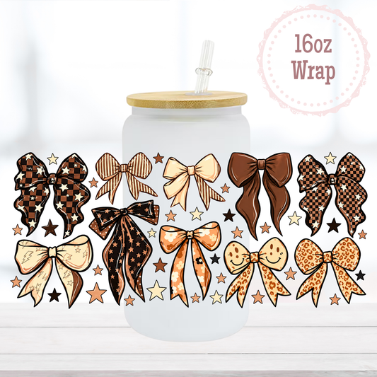 Brown Bows 16oz UVDTF Cup Wrap