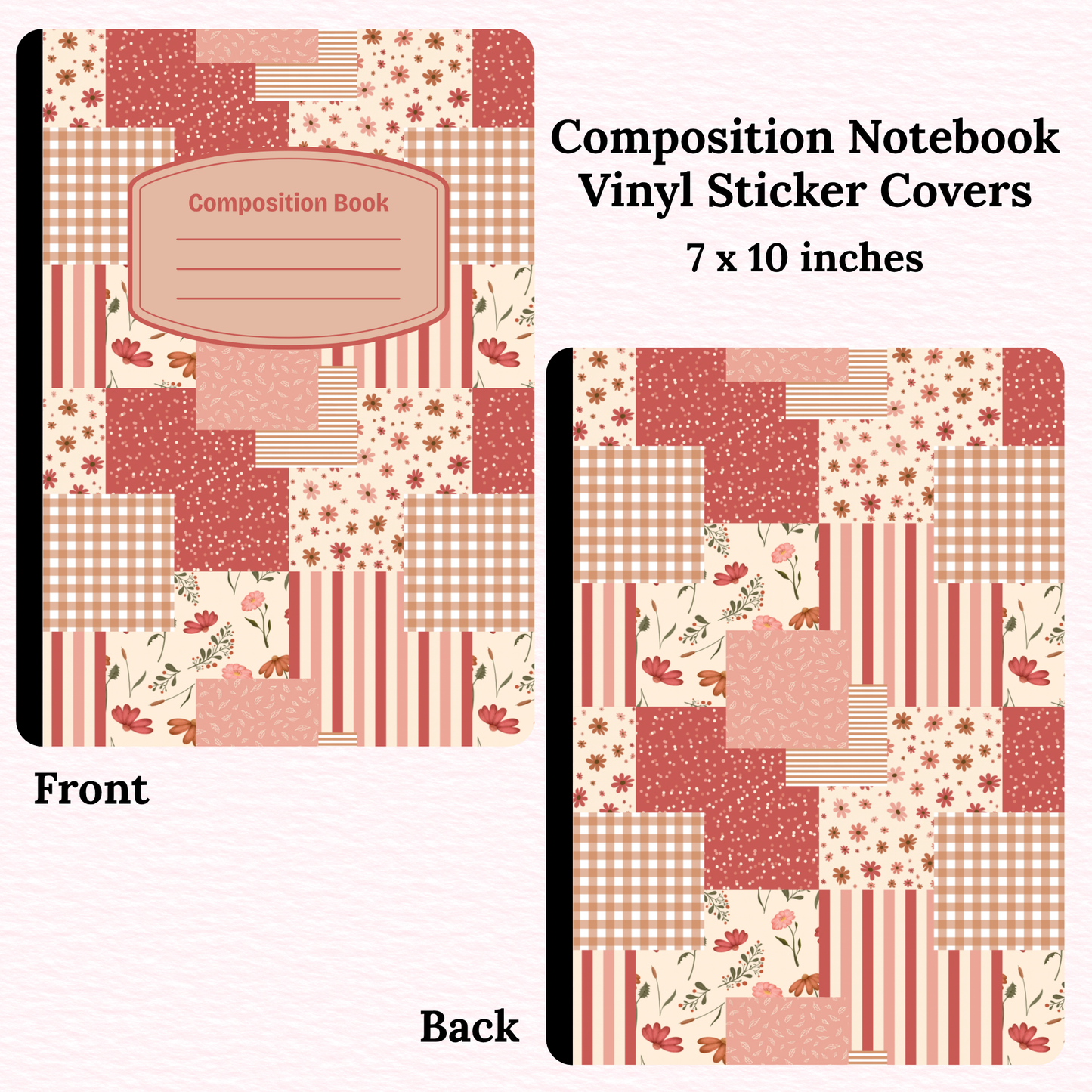 Boho Patchwork Composition Notebook Vinyl Cover