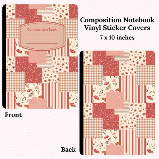Boho Patchwork Composition Notebook Vinyl Cover