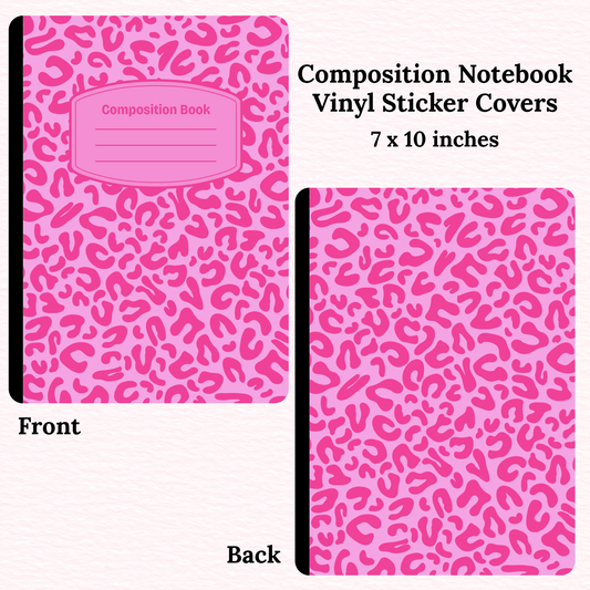 Pink Cheetah Composition Notebook Vinyl Cover