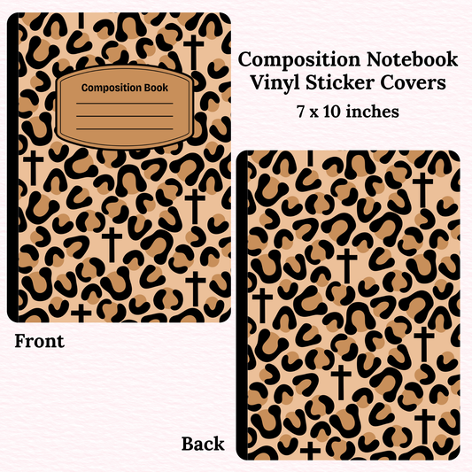 Cheetah Crosses Composition Notebook Vinyl Cover