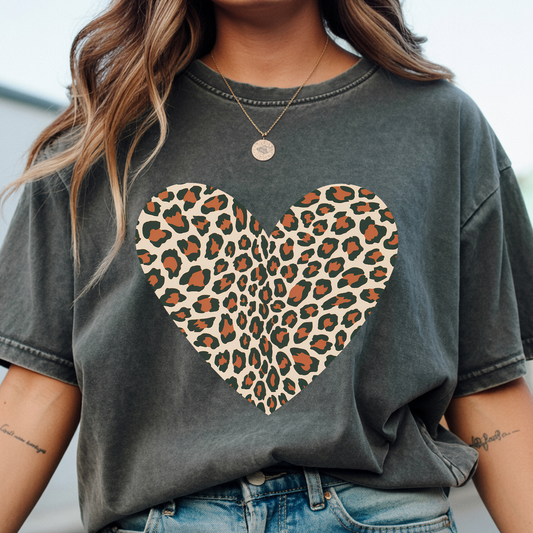 Animal Print Heart DTF Print