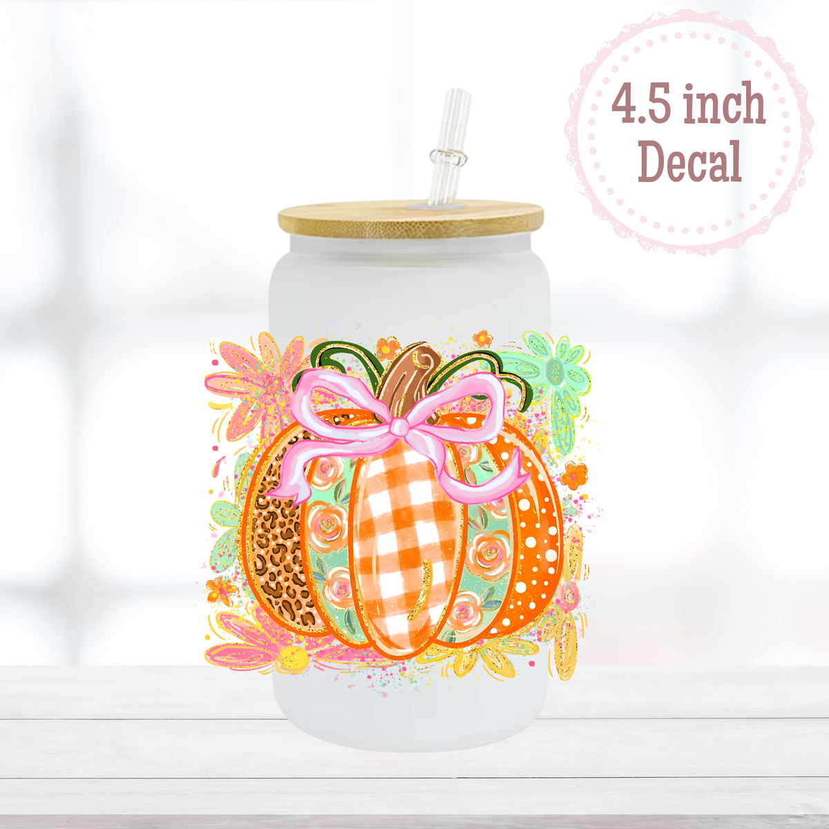 Floral Pumpkin UVDTF Decal