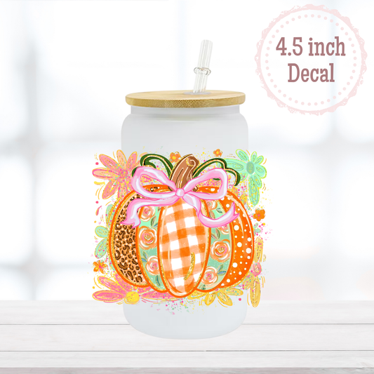Floral Pumpkin UVDTF Decal