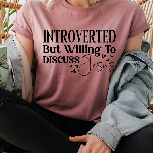 Introverted but Jesus DTF Print