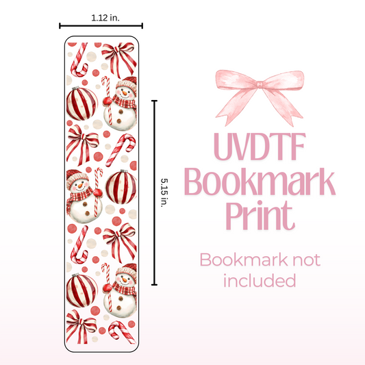 Peppermint Snowmen Double Sided Bookmark