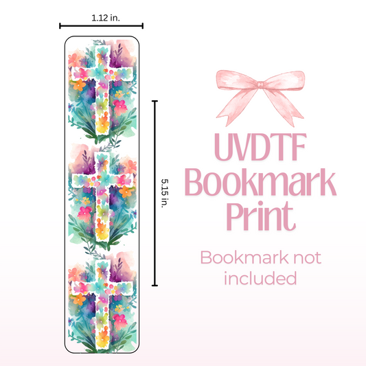 Floral Cross Double Sided Bookmark