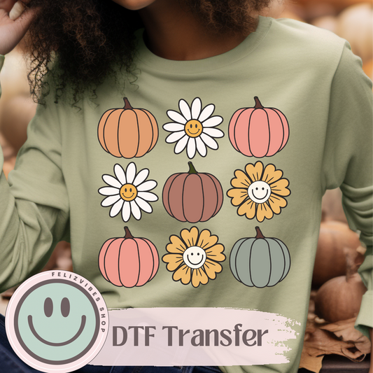 Smiley Pumpkins DTF Print