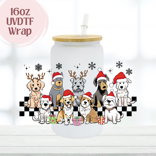 Christmas Dogs 16oz UVDTF Cup Wrap