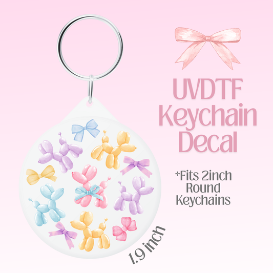 Balloon Dogs Round Keychain Decal