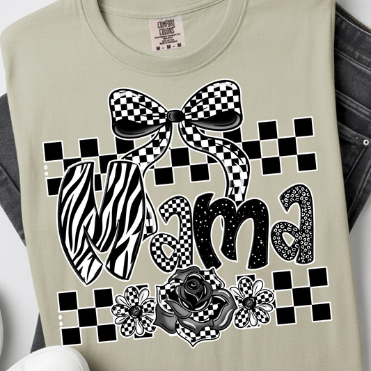 Mama Checkered DTF Print