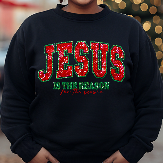 Jesus The Reason Glitter DTF Print