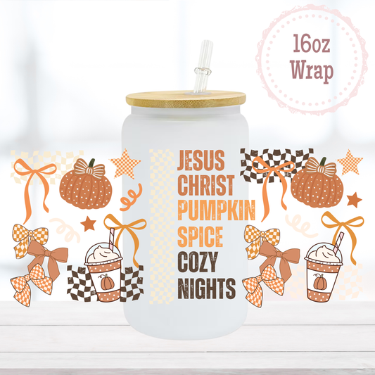 Jesus Christ Pumpkin Spice 16oz UVDTF Cup Wrap
