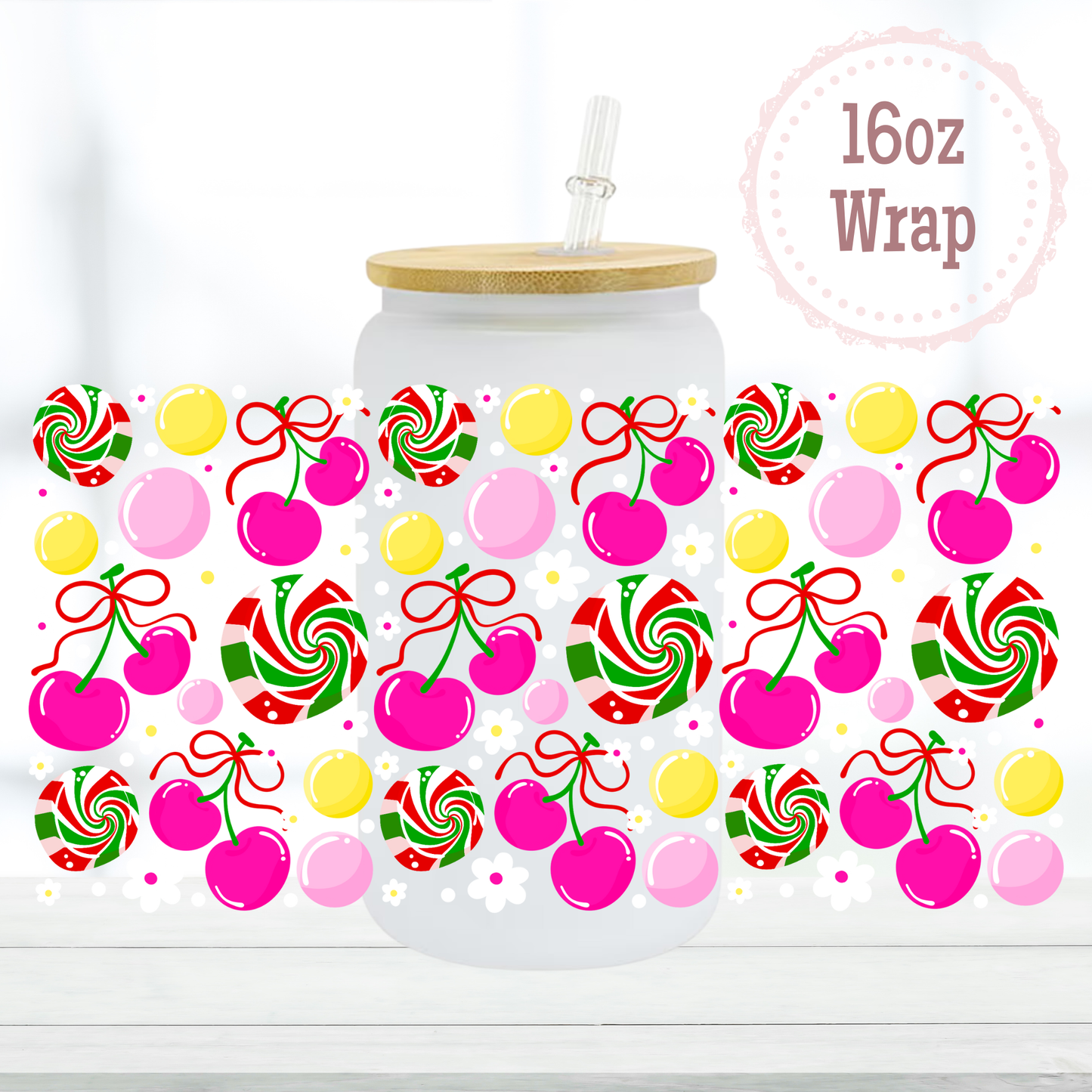 Christmas Candies 16oz UVDTF Cup Wrap