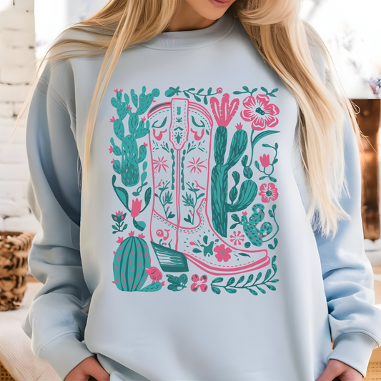 Floral Boot DTF Print