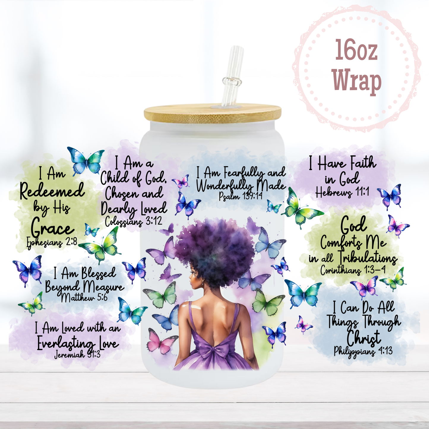 Bible Verses Girl 16oz UVDTF Cup Wrap