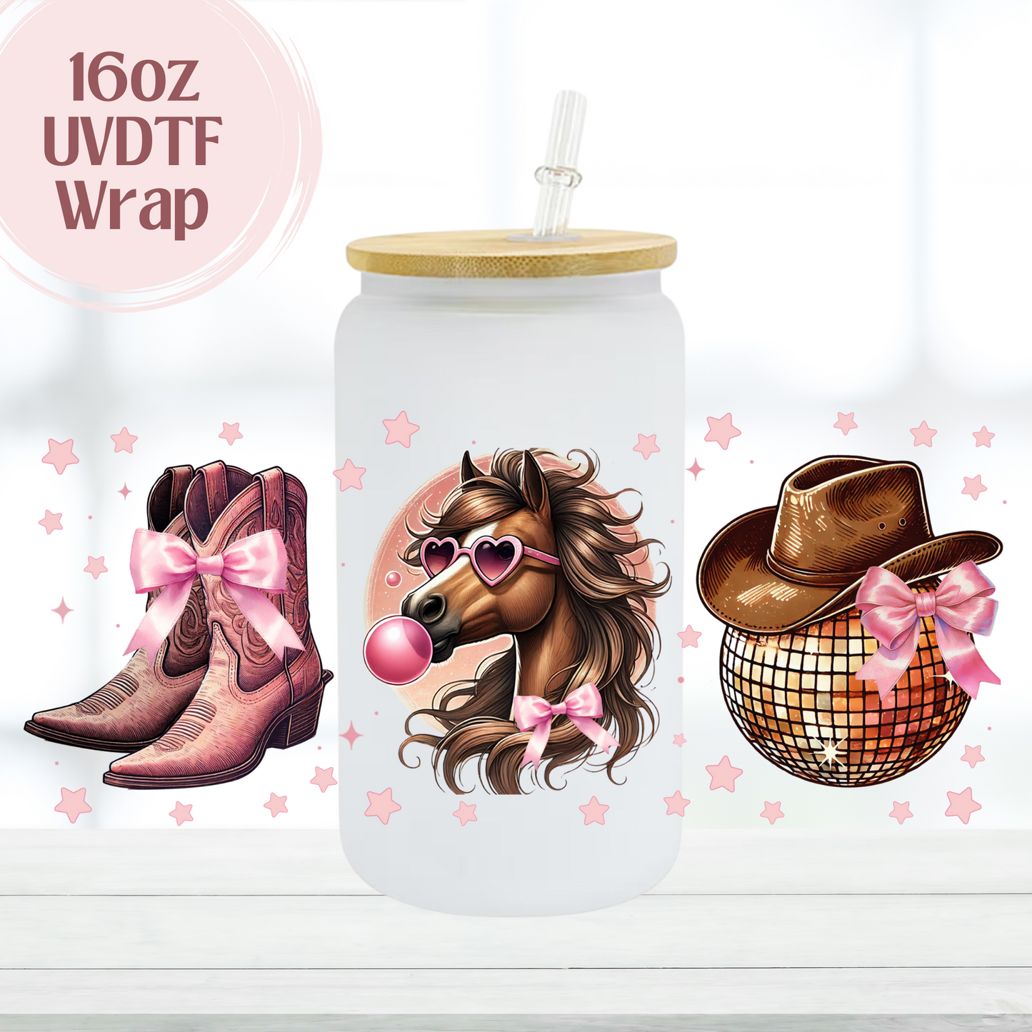 Horse Coquette 16oz UVDTF Cup Wrap