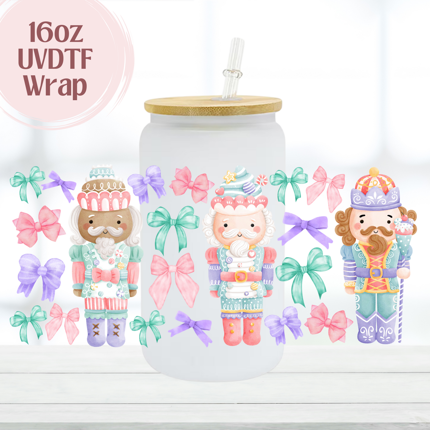 Pastel Nutcrackers 16oz UVDTF Cup Wrap