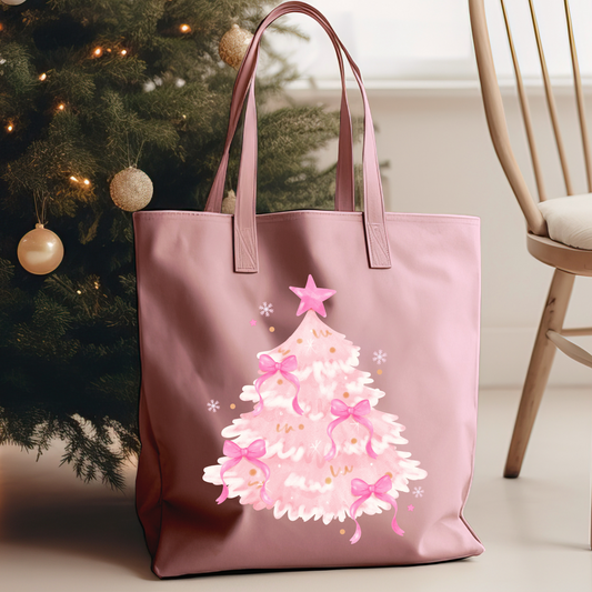 Pink Christmas Tree DTF Print